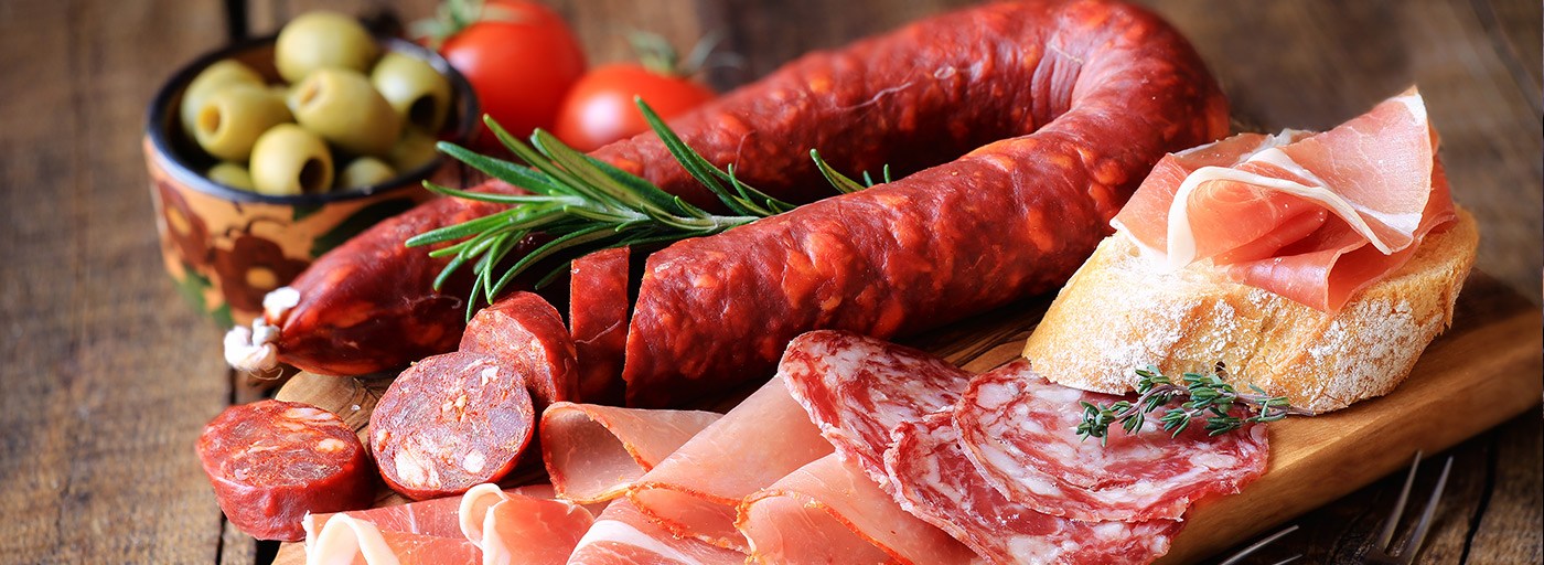 view of sliced salami