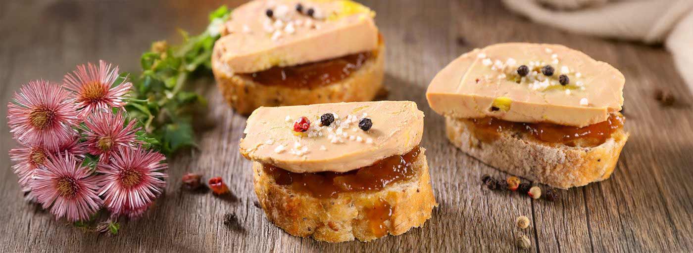 view of foie gras on toast appetizer